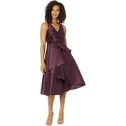Womens Rosette Cocktail Dress, Purple, 2